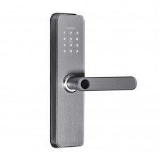 Замок біометричний автономний Trinix TRL-5405BTF Silver L/R з Bluetooth, зчитувачем відбитків пальців і карт Mifare