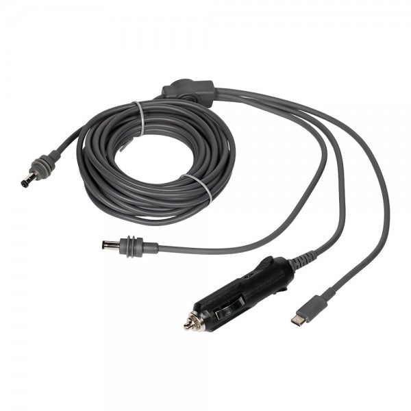 Кабель живлення 3 в 1 для Starlink Mini E-NET автомобільний прикурювач, DC Plug та USB Type-C Plug 5м