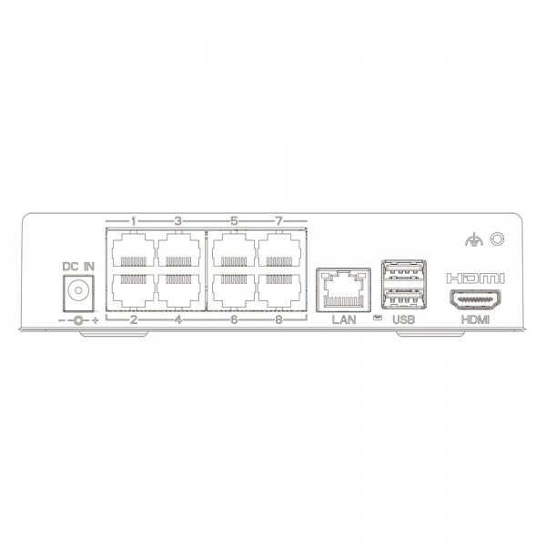 IP-відеореєстратор 8-канальний 8Mp TVT TD-3008H1-8P-A1L (64-64) з 8 портами PoE