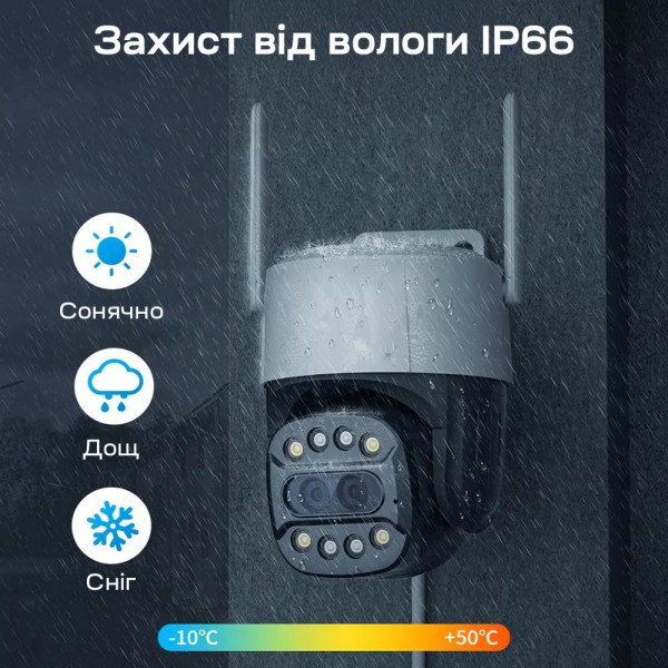 IP PTZ-відеокамера з WiFi 2Mp+8Mp Light Vision VLC-9284WI10Z/2C (Camhi Pro) 3.6mm+8mm, ІЧ+LED-підсвічування, з мікрофоном