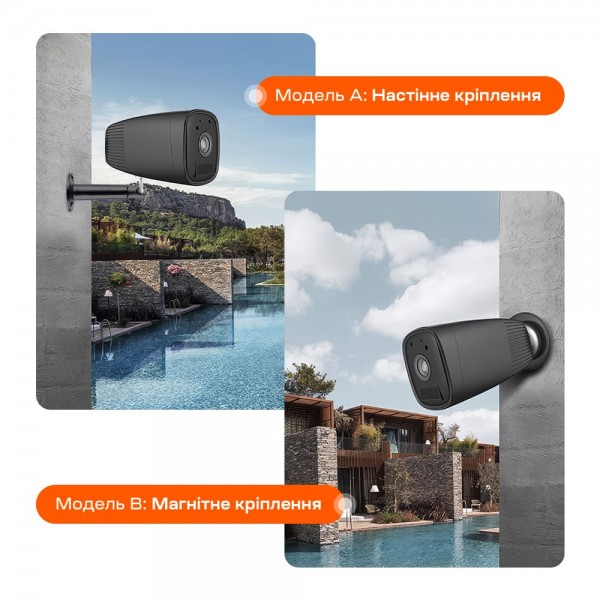 Автономна WiFi IP-відеокамера 2Mp Light Vision VLC-04IB Black з підтримкою Tuya, 3.6mm, на акумуляторних батареях