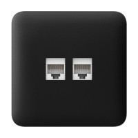 Фронтальна панель Ajax SoloCover (LAN) black/чорна для інтернет-розетки Outlet (LAN)
