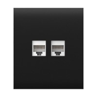 Фронтальна панель Ajax CenterCover (LAN) black/чорна для інтернет-розетки Outlet (LAN)