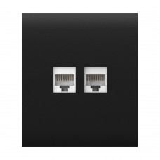 Фронтальна панель Ajax CenterCover (LAN) black/чорна для інтернет-розетки Outlet (LAN)