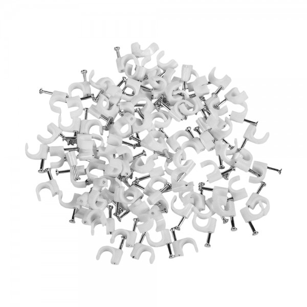 Скоба з цвяхом E-NET 6 мм біла, 100 штук