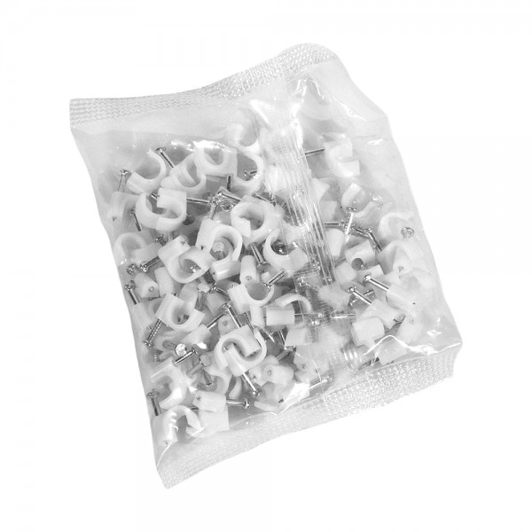 Скоба з цвяхом E-NET 6 мм біла, 100 штук