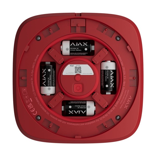 Бездротовий адресний пожежний оповіщувач світловий Ajax EN54 FireProtect (VAD) Jeweller Red