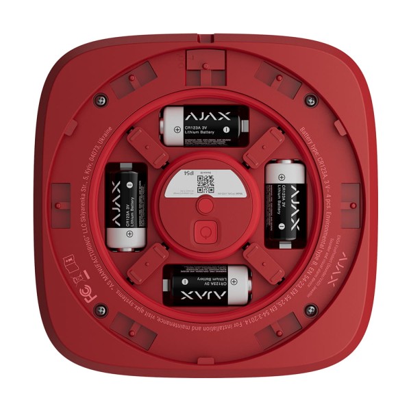 Бездротовий адресний пожежний оповіщувач світлозвуковий Ajax EN54 FireProtect (Sounder/VAD) Jeweller Red