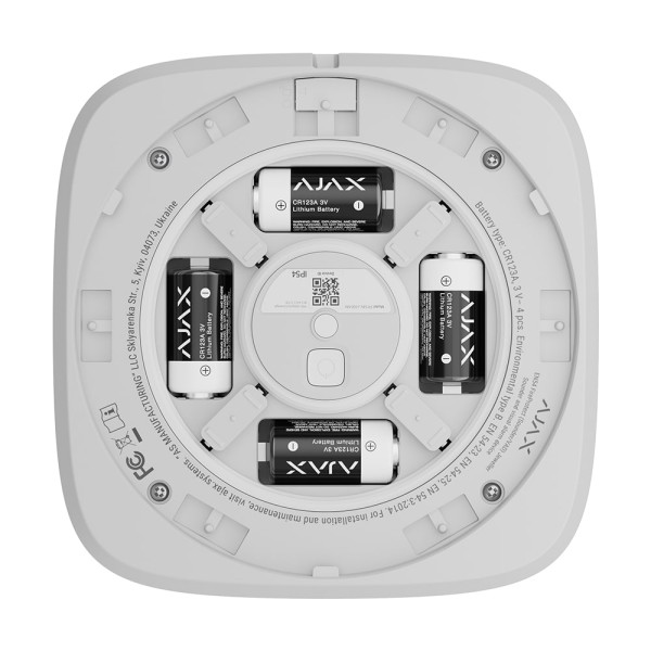 Бездротовий адресний пожежний оповіщувач світлозвуковий Ajax EN54 FireProtect (Sounder/VAD) Jeweller White
