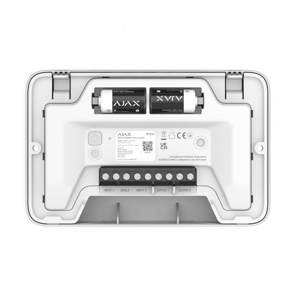 Бездротовий адресний модуль подвійного вводу/виводу Ajax EN54 I/O Module (2X2) White для пожежної сигналізації