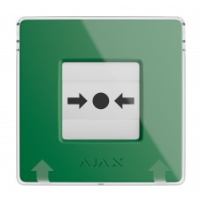 Бездротова кнопка для активації пожежної тривоги вручну Ajax ManualCallPoint Green Jeweller