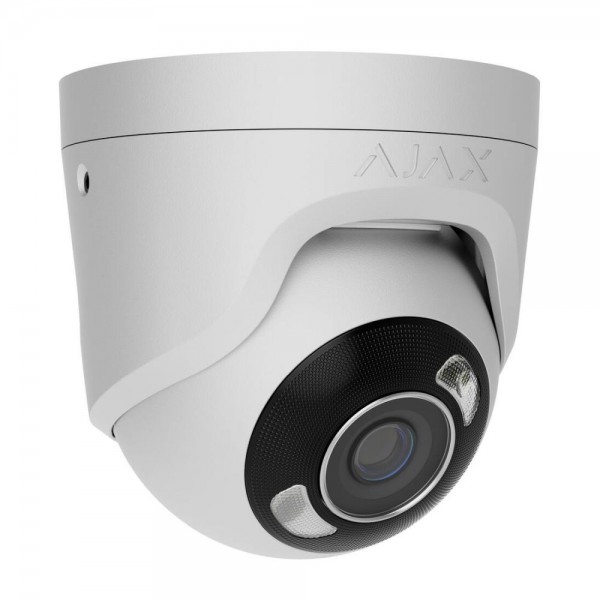 IP-відеокамера 5Mp Ajax TurretCam HL (5 Mp/2.8 mm) White 2.8mm, ІЧ+LED-підсвічування, з мікрофоном