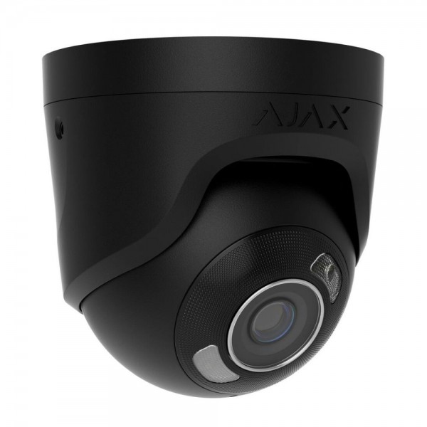 IP-відеокамера 8Mp Ajax TurretCam HL (8 Mp/2.8 mm) Black 2.8mm, ІЧ+LED-підсвічування, з мікрофоном