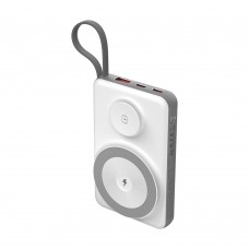 Повербанк 10000mAh Choetech B695 White QC3.0 PD3.0 бездротова зарядка смартфонів та Apple Watch