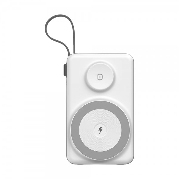 Повербанк 10000mAh Choetech B695 White QC3.0 PD3.0 бездротова зарядка смартфонів та Apple Watch