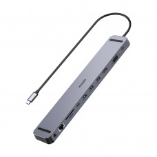USB-C хаб 11-в-1 Choetech M20 HDMI 4K@30Hz, VGA, 3 USB-A 3.0, USB-C 3.0, RJ45, USB-C PD, SD-card, TF-card, 3.5mm audio