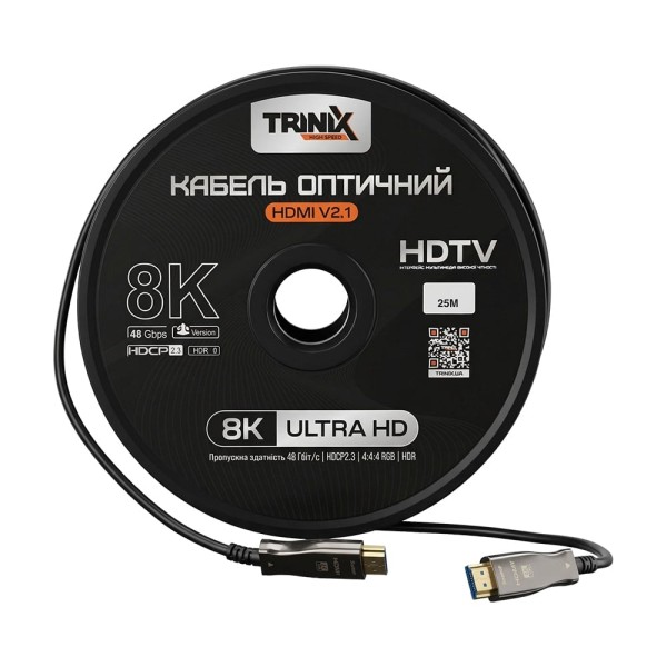 Кабель HDMI V2.1 оптичний 25м Trinix (AOC-HDMI8k-25m)