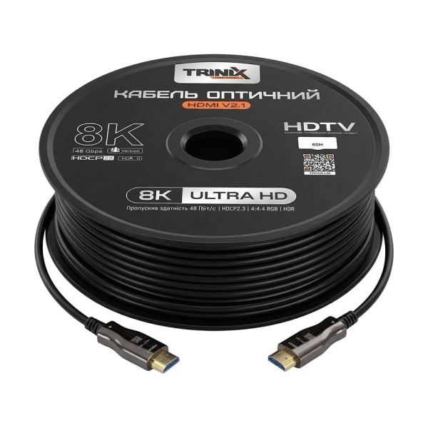Кабель HDMI V2.1 оптичний 60м Trinix (AOC-HDMI8k-60m)