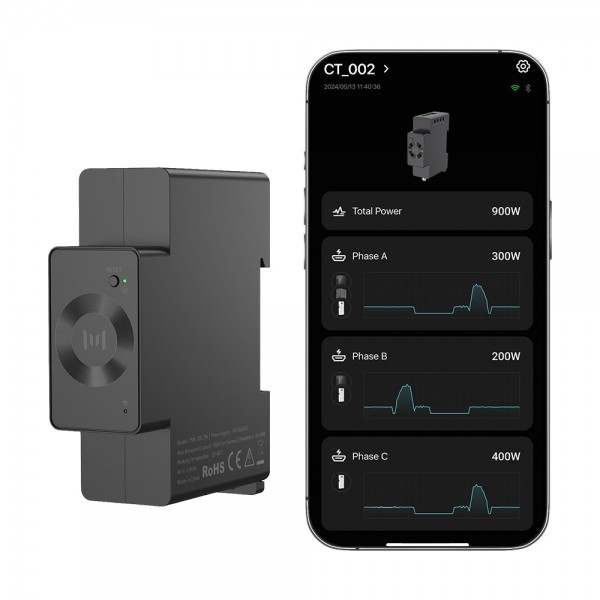 Розумний трифазний лічильник електроенергії Marstek CT002 монтаж на DIN-рейку 