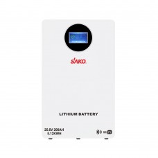 Акумуляторна батарея літій-залізо-фосфатна LiFePO4 200А*год 25.6В 5120Вт*год Sako Li-Sun series SK-25.6V200Ah настінний / підлоговий монтаж