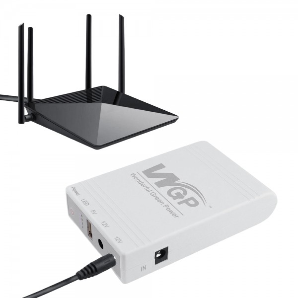 Джерело безперебійного живлення Mini UPS WGP UPS103A 10400mAh 5V/12V/12V, Li-ion 4*2.6Ah, для роутера і медіаконвертера
