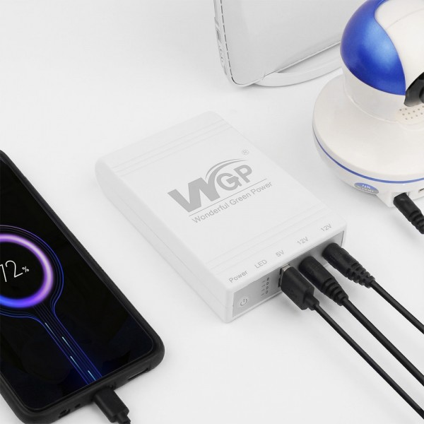 Джерело безперебійного живлення Mini UPS WGP UPS103A 10400mAh 5V/12V/12V, Li-ion 4*2.6Ah, для роутера і медіаконвертера