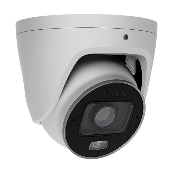 IP-відеокамера 8Mp Ajax TurretCam HLVF (8 Mp) White 2.8-12mm, ІЧ+LED-підсвічування, з мікрофоном