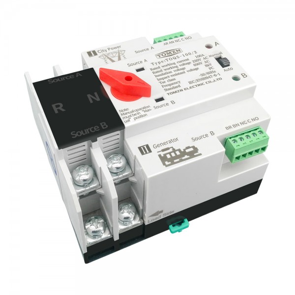 Автоматичний перемикач (АВР) під DIN-рейку TOMZN TOQ5/2P 100A 2 полюси