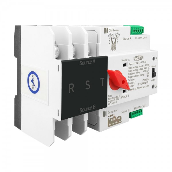 Автоматичний перемикач (АВР) під DIN-рейку TOMZN TOQ5/3P 100A 3 полюси