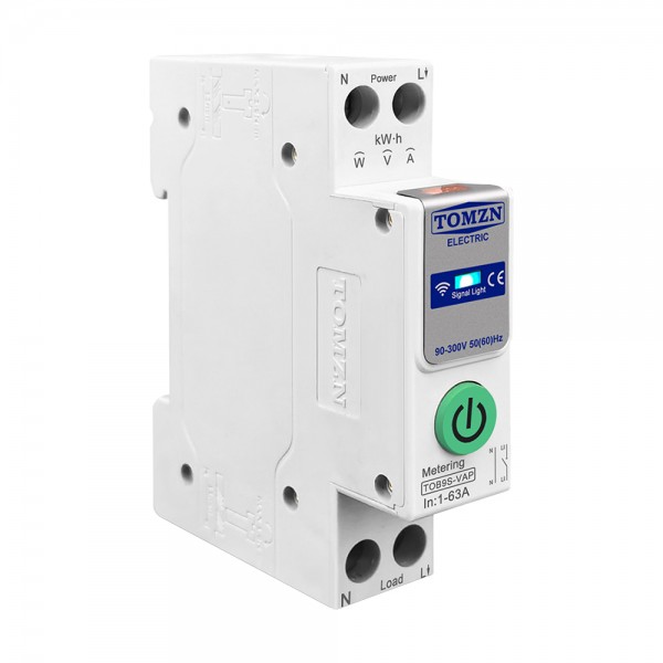 Розумний автоматичний вимикач з Wi-Fi (Tuya) TOMZN TOB9S-VAP 63A з моніторингом енергоспоживання та захисним реле напруги