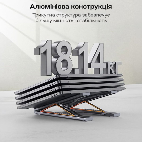 USB-C хаб-підставка 7-в-1 Choetech M57 HDMI 4K@30Hz, 2 USB 3.0, USB-C Data, USB-C PD 100W, SD-card, TF-card