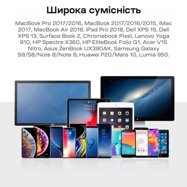 Кабель Choetech CH0021 Black USB-C to HDMI 4K@60Hz 1.8m