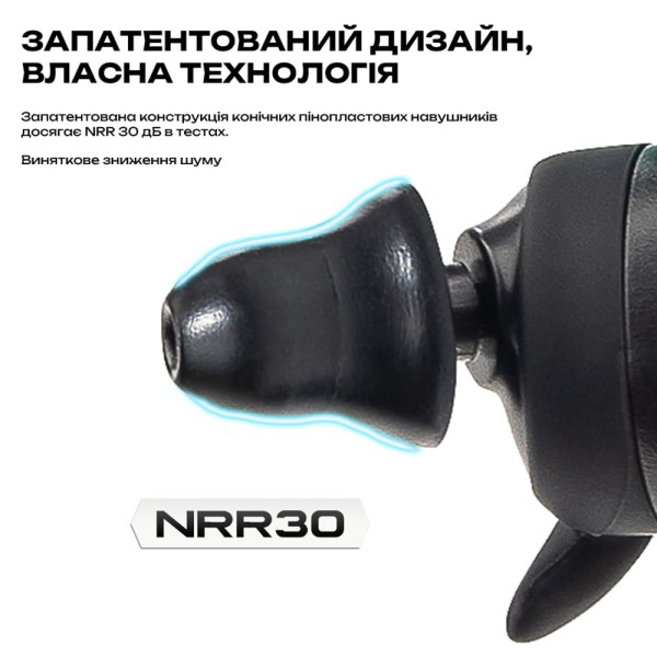 Активні захисні навушники (беруші) Earmor M20T PRO Black з Bluetooth 5.4