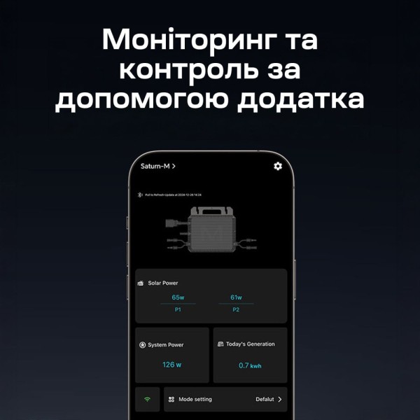 Мікроінвертор для сонячних панелей 1kW Marstek M2-1000 Saturn-M 2 MPPT On-grid