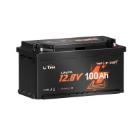 Акумуляторна батарея літій-залізо-фосфатна з Bluetooth 12.8В 100А*год LiFePO4 LiTime H190 L12V100-100-H190-BT-4-AC150