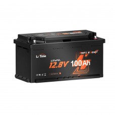 Акумуляторна батарея літій-залізо-фосфатна з Bluetooth 12.8В 100А*год LiFePO4 LiTime H190 L12V100-100-H190-BT-4-AC150