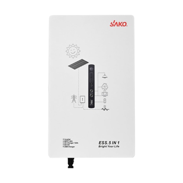 Портативна зарядна станція – система резервного живлення (інвертор та батарея) Sako Alpha-ESS-1000W/2KWh настінна. Потужність 1000 Вт, енергоємність 2009.6 Вт*год, LifePO4