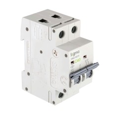 Автоматичний вимикач 2-полюсний Sigma 6кА, 2P, 40А "С" (6SM240C)