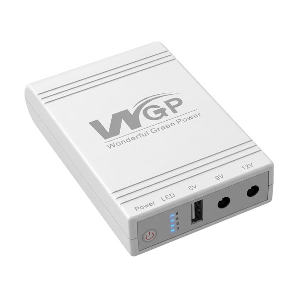 Джерело безперебійного живлення Mini UPS WGP UPS103A White 10400mAh 5V/9V/12V, Li-ion 4*2.6Ah, для роутера та оптичного терміналу