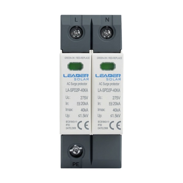 Обмежувач напруги Leader LA-SPD2P-40KA (1P+N) 275V AC під DIN-рейку
