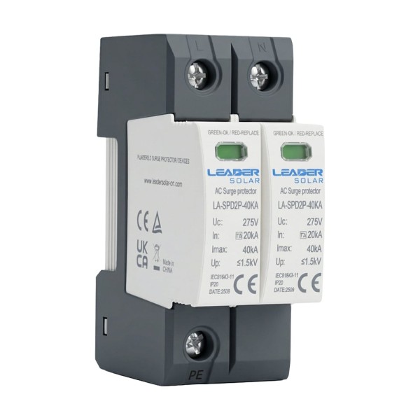 Обмежувач напруги Leader LA-SPD2P-40KA (1P+N) 275V AC під DIN-рейку