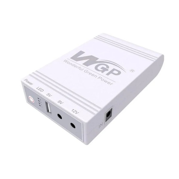 Комплект Mini UPS з блоком живлення: джерело безперебійного живлення Mini UPS WGP UPS103C 16000mAh 5V/12V/12V, Li-ion 4*4Ah, для роутера і оптичного термінала та блок живлення SPF-1202B 12V/2A (24W)
