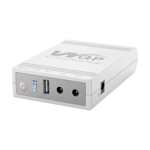 Комплект Mini UPS з блоком живлення: джерело безперебійного живлення Mini UPS WGP UPS103C 20000mAh 5V/12V/12V, Li-ion 4*5Ah, для роутера і оптичного термінала та блок живлення SPF-1202B 12V/2A (24W)