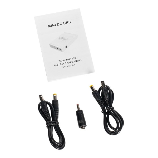 Комплект Mini UPS з блоком живлення: джерело безперебійного живлення Mini UPS WGP UPS103C 20000mAh 5V/12V/12V, Li-ion 4*5Ah, для роутера і оптичного термінала та блок живлення SPF-1202B 12V/2A (24W)