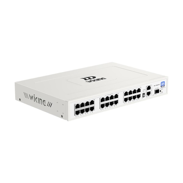 PoE-комутатор 27-портовий некерований Wiking WK-PS227GF, 24x100Mbps PoE, 2x1000Mbps Uplink, 1x1000Mbps SFP, 270W
