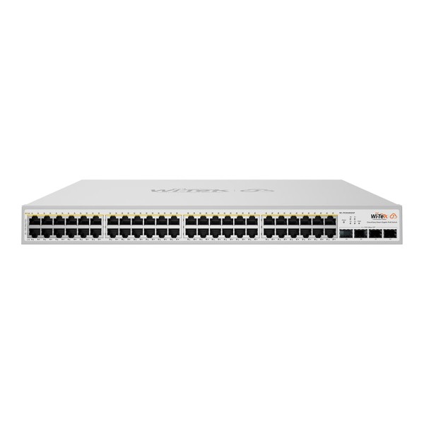 PoE-комутатор 52-портовий керований Wi-Tek WI-PCES352GF гігабітний 48x1000Mbps PoE+, 4xSFP, 370W, Cloud, ONVIF