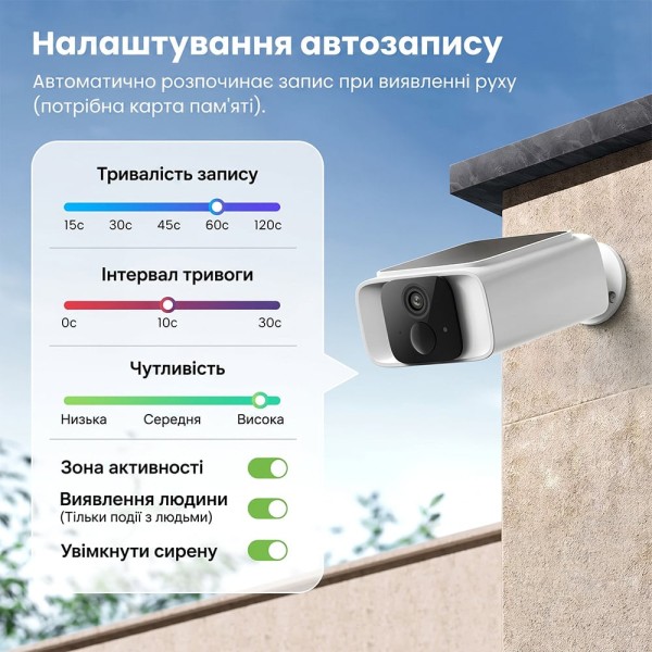Автономна WiFi 2.4/5GHz IP-відеокамера з сонячною панеллю 5Mp Light Vision VLC-05IB-Solar (Tuya) White, 2.8mm, на акумуляторних батареях 6000mAh