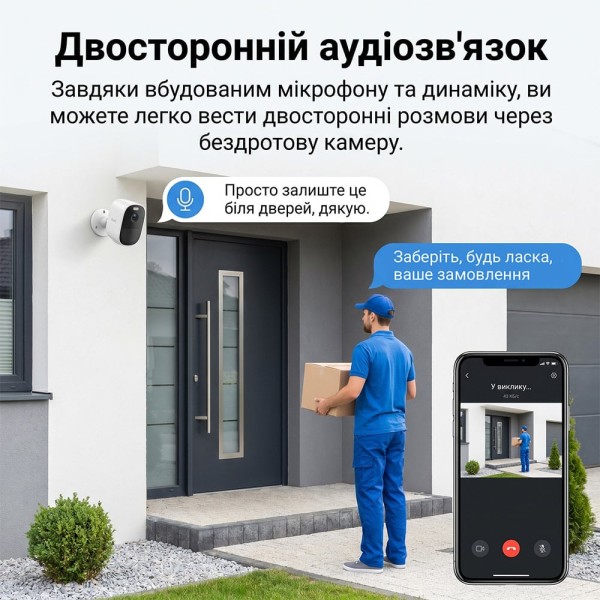 Автономна WiFi 2.4/5GHz IP-відеокамера з сонячною панеллю 5Mp Light Vision VLC-05IB-Solar (Tuya) White, 2.8mm, на акумуляторних батареях 6000mAh