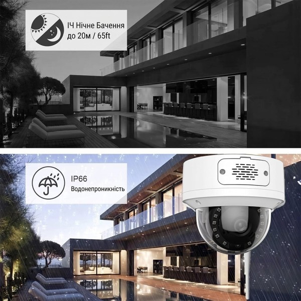 IP-відеокамера з WiFi 8Mp Light Vision VLC-6308DWI(ICSee) 3.6mm, ІЧ+LED-підсвічування, з мікрофоном