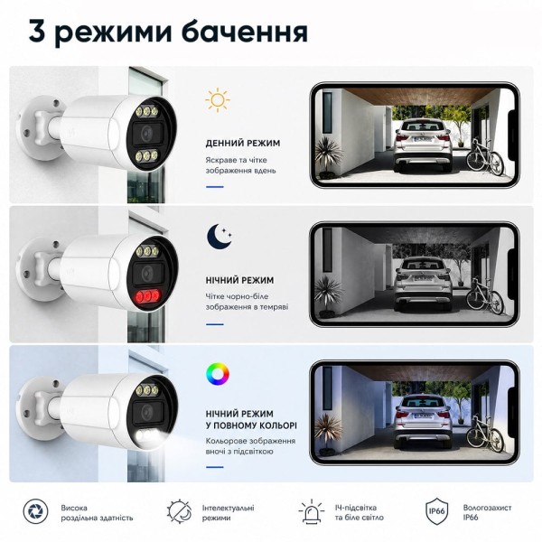 IP-відеокамера з WiFi 2.4/5GHz 5Mp Light Vision VLC-5205WI(CamHi) 3.6mm, ІЧ+LED-підсвічування, з мікрофоном